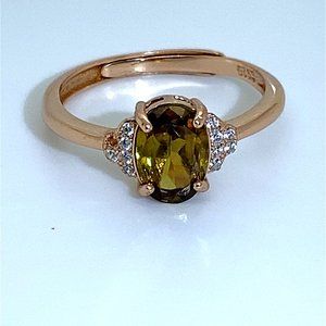 Sphene 1.05ct Rose Gold Finish Solid Silver Ring